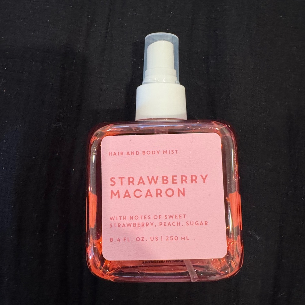 Strawberry Macaron Hair and Body Mist or room spray light refreshing& so YUMMY!